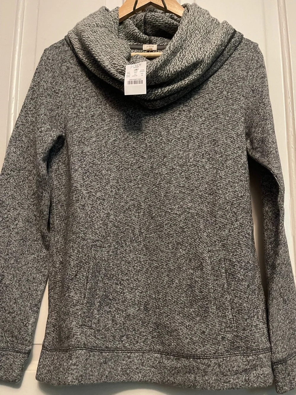 J. Crew NWT Heather Soft Gray Cowl Neck Pullover Sweatshirt Tunic